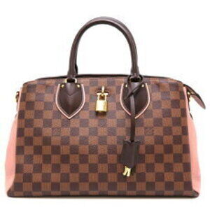 Louis Vuitton Normandy Handbag Damier Ebene Brown Magnolia Pink